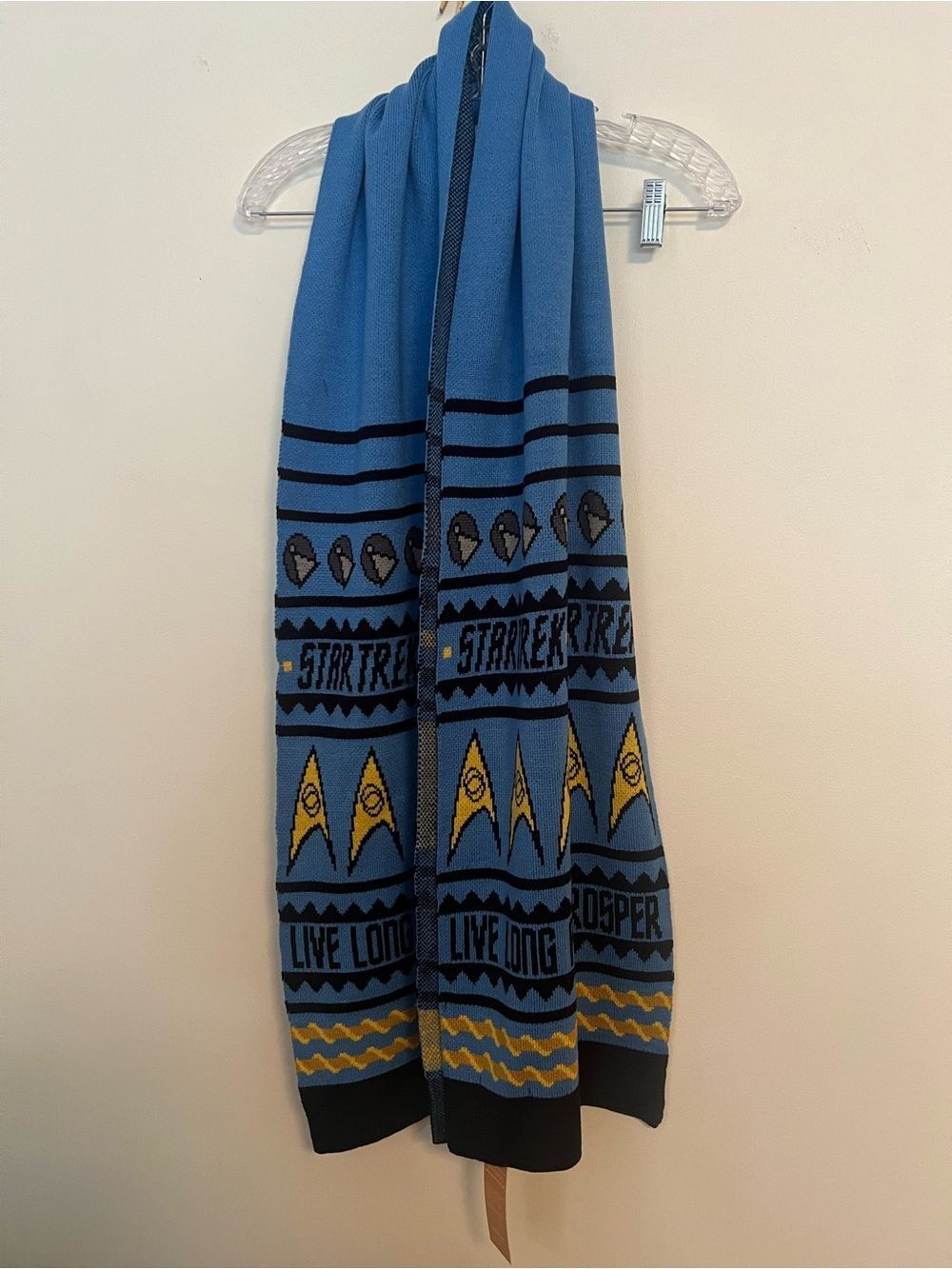 Star Trek Blue Logo Knit Scarf - Live Long and Prosper